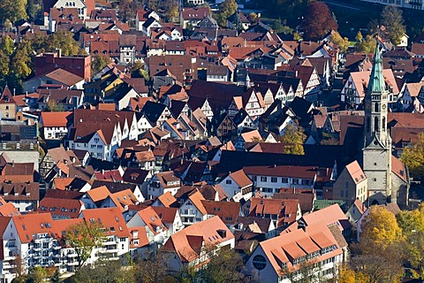 Town centre of Bad Urach, Swabian Alb, Reutlingen district, Baden-Wuerttemberg, Germany, Europe