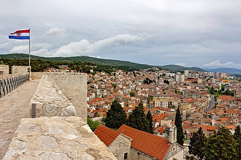 View from the castle across Sibenik, central Dalmatia, Adriatic coast, Croatia, Europe, PublicGround