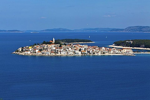 View of Primosten, central Dalmatia, Dalmatia, Adriatic coast, Croatia, Europe, PublicGround