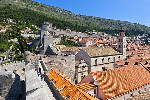 Franciscan Monastery and city walls, old town of Dubrovnik, UNESCO World Heritage Site, central Dalmatia, Dalmatia, Adriatic coast, Croatia, Europe, PublicGround