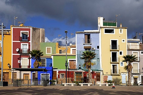 Colourful houses of Villajoyosa, Costa Blanca, Spain, Europe