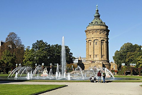 Mannheimer Wasserturm, Water Tower, Mannheim, Baden-Wuerttemberg, Germany, Europe