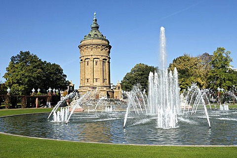 Mannheimer Wasserturm, Water Tower, Mannheim, Baden-Wuerttemberg, Germany, Europe