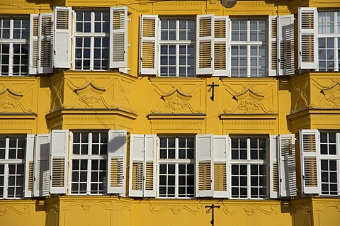 Facade in the historic centre of Bozen, Bolzano, South Tyrol, Italy, Europe