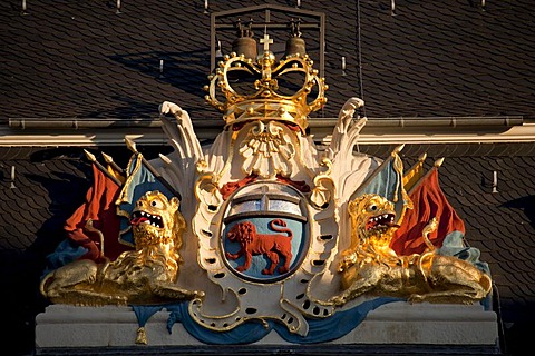 Coat of arms on the old town hall in Bonn, North Rhine-Westphalia, Germany, Europe