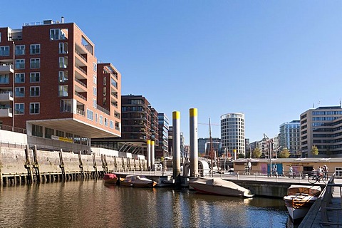 Modern residential and office buildings in Hamburg's HafenCity, Hamburg, Germany, Europe