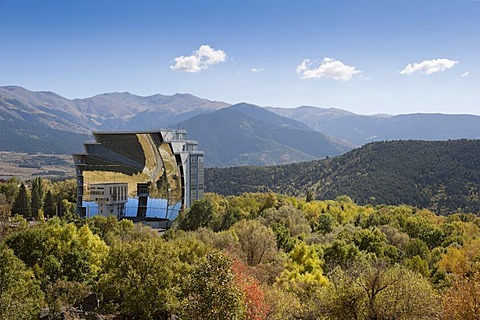 Solar furnace, le Grand Four Solaire d'Odeillo, 1000 kW thermal power station, Font-Romeu-Odeillo-Via, Pyrenees-Orientales, Northern Catalonia, France, Europe, PublicGround