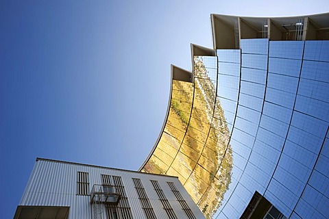 Solar furnace, le Grand Four Solaire d'Odeillo, 1000 kW thermal power station, detailed view of the parabolic mirror, Font-Romeu-Odeillo-Via, Pyrenees-Orientales, Northern Catalonia, France, Europe, PublicGround