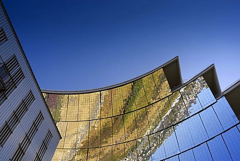 Solar furnace, le Grand Four Solaire d'Odeillo, 1000 kW thermal power station, detailed view of the parabolic mirror, Font-Romeu-Odeillo-Via, Pyrenees-Orientales, Northern Catalonia, France, Europe, PublicGround