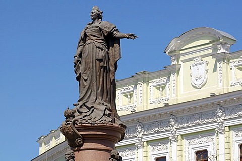 Bronze monument of Catherine the Great, empress of Russia, Odessa, Ukraine, Europe