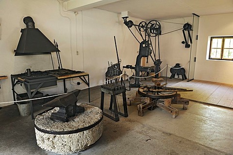 Blacksmith's workshop, Bauernhausmuseum Amerang farmhouse museum, Amerang, Bavaria, Germany, Europe