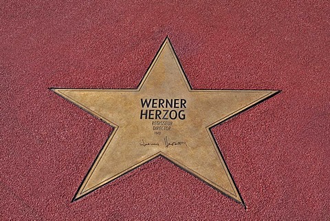 Star of Werner Herzog, Boulevard der Stars, walk of stars, Potsdamer Platz square, Berlin, Germany, Europe