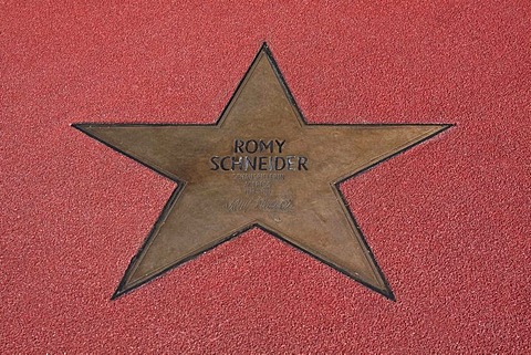 Star of Romy Schneider, Boulevard der Stars, walk of stars, Potsdamer Platz square, Berlin, Germany, Europe