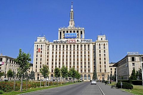 Casa Presei Libere building, House of the Free Press, Piata Presei Libere square, Bucharest, Romania, Eastern Europe, Europe, PublicGround