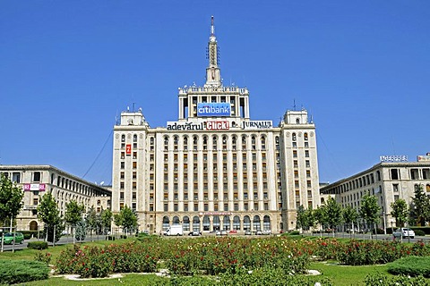 Casa Presei Libere building, House of the Free Press, Piata Presei Libere square, Bucharest, Romania, Eastern Europe, Europe, PublicGround