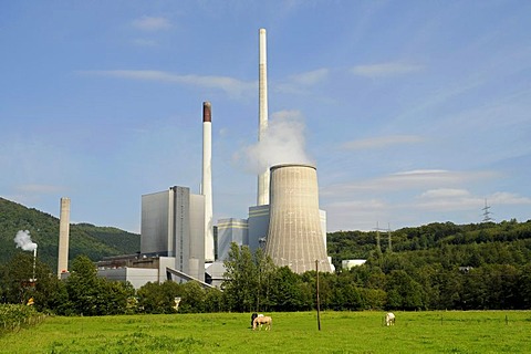 Mark-E coal-fired power plant, Elverlingsen, Werdohl, Maerkischer Kreis region, Sauerland region, North Rhine-Westphalia, Germany, Europe, PublicGround