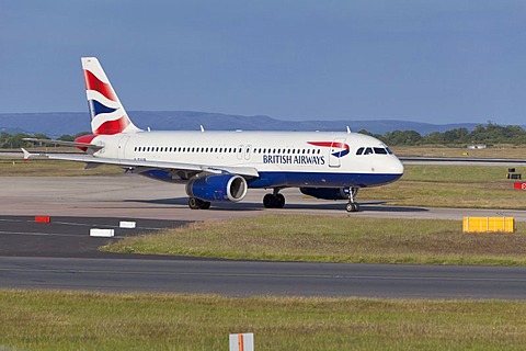 A BA aircraft at Manchester airport, England, United Kingdom, Europe