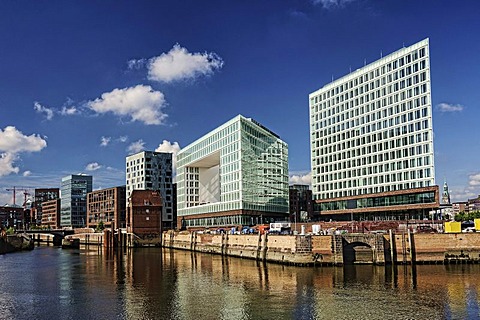 Spiegel publishing house and the Ericus-Kontor office building on Ericusspitze in HafenCity, Hamburg, Germany, Europe