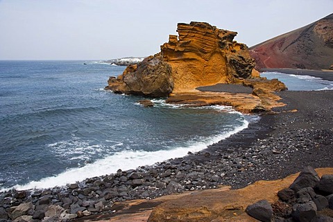 Crater lake, Charco de los Clicos in Lanzarote, Canary Islands, Spain, Europe