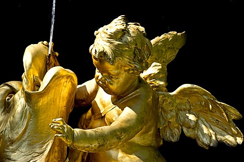 Fountain figure, park of Linderhof Palace, near Oberammergau, Allgaeu region, Bavaria, Germany, Europe