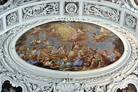 Ceiling fresco, Triumph of the Catholic Church, 1684, St. Stephan's Cathedral, Passau, Bavaria, Germany, Europe