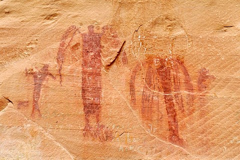 Native American Indian rock art, Buckhorn Draw Petroglyphs, San Rafael Swell, Utah, USA, North America