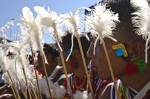 People of the Hipa tribe with traditional dress, Kohima, Nagaland, India, Asia