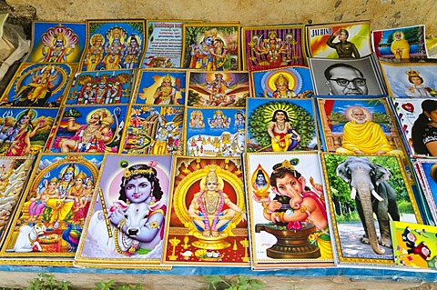 Books with the religious stories, for sale in Varkala, Kerala, India, Asia