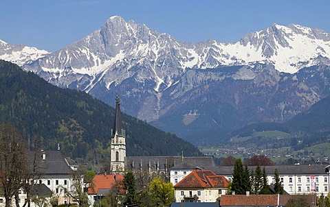 Hallermauern Mountain Range, as seen from Admont, Styria, Austria, Europe