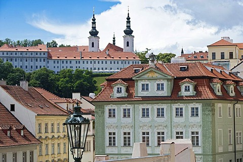 Strahov Monastery as seen from Hradschin castle district, Prague, Bohemia, Czech Republic, Europe