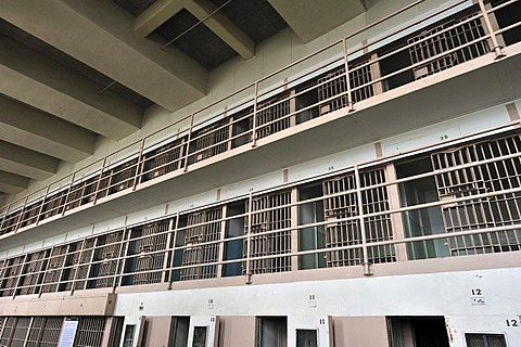 Cell Block D in prison, for special prisoners such as Al Capone, Alcatraz Island, California, USA