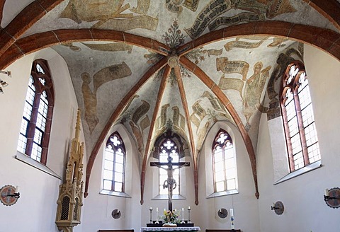 Mural paintings in the chancel, St. Bartholomew's Church, Marktredwitz, Fichtelgebirge mountain range, Upper Franconia, Franconia, Bavaria, Germany, Europe