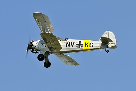 German biplane, Focke-Wulf Fw 44, first flight in 1932, Europe's largest meeting of vintage aircraft in Hahnweide, Kirchheim-Teck, Baden-Wuerttemberg, Germany, Europe