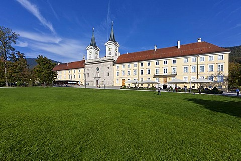 Braeustueberl tavern, Schloss Tegernsee Castle, Tegernsee Abbey, a former Benedictine monastery, Tegernsee, Upper Bavaria, Bavaria, Germany, Europe, PublicGround