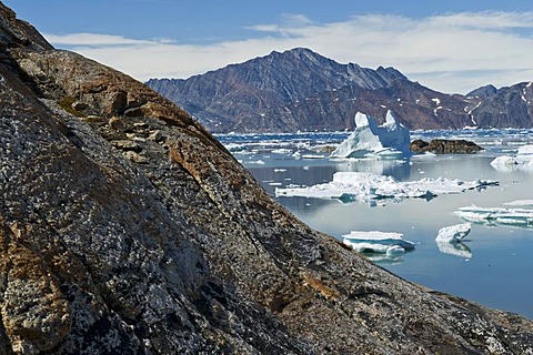 Ammassalik Peninsula with the Sermilik Fjord, East Greenland, Greenland