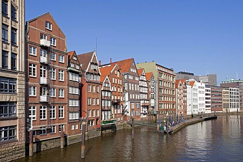 Old Hamburg burgher or merchants houses, Deichstrasse Street, Hamburg, Germany, Europe