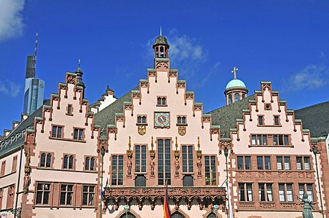 Roemer building, town hall, Roemerberg square, Frankfurt am Main, Hesse, Germany, Europe, PublicGround