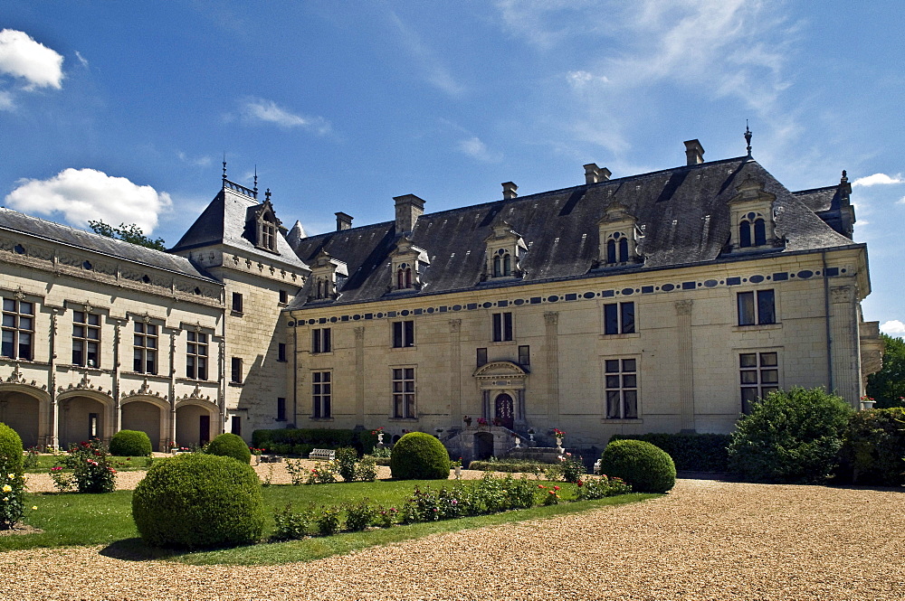 Chateau de Breze castle, built in 1060, rebuilt in the 16th and 19th century, one of the Loire castles, near Saumur, department of Maine-et-Loire, France, Europe