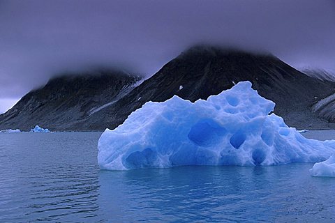 Blue iceberg - Magdalenen Bay, Svalbard, Norway