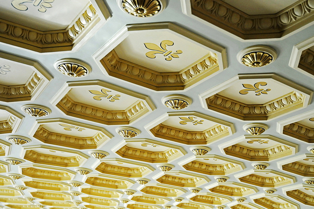 Ornate ceiling panels, Romanian Athenaeum, philharmonic hall, concert hall, Bucharest, Romania, Eastern Europe, Europe