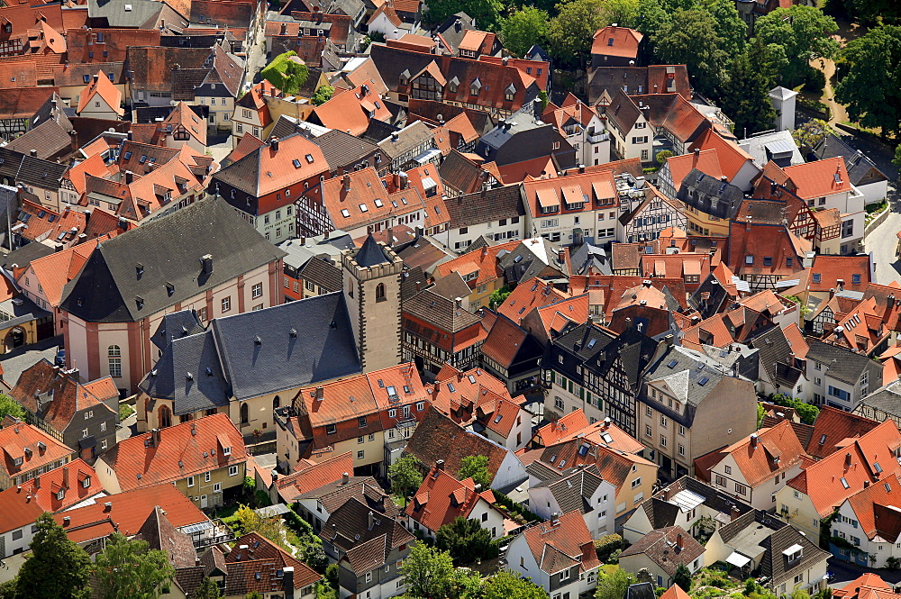 Aerial view, old town, Kronberg im Taunus, Hesse, Germany, Europe