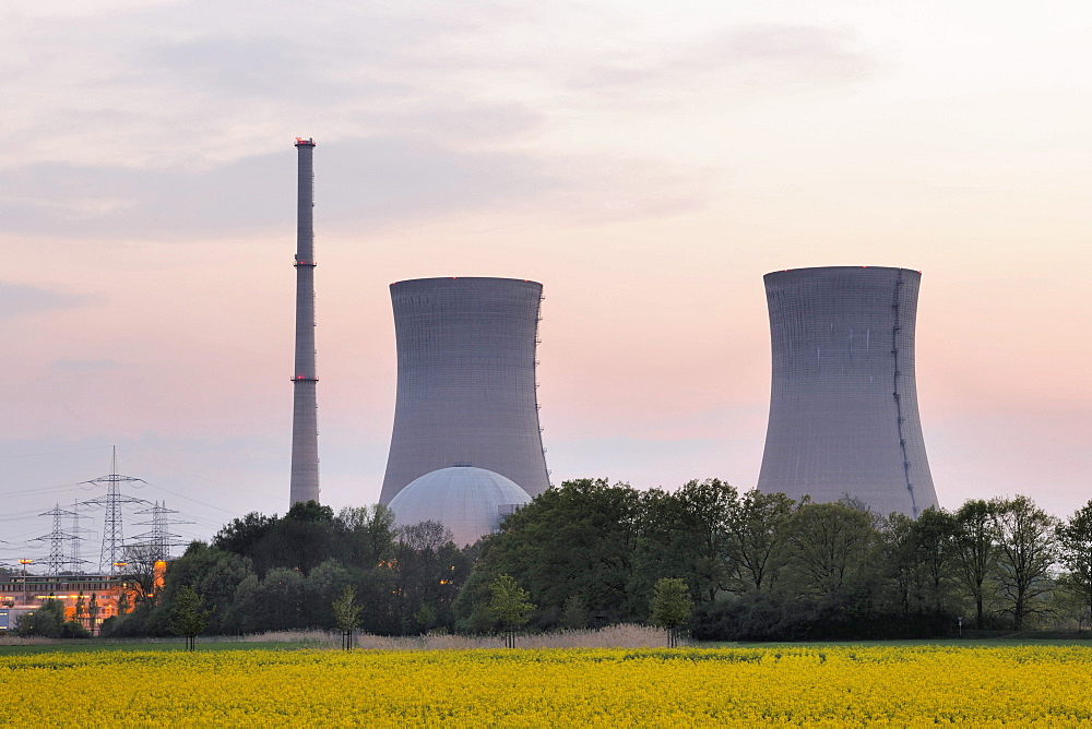 Grafenrheinfeld Nuclear Power Station, out of service, Grafenrheinfeld, Lower Franconia, Franconia, Bavaria, Germany, Europe