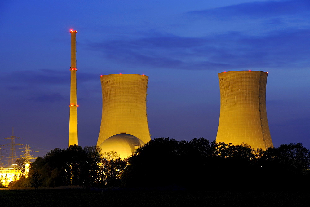 Grafenrheinfeld Nuclear Power Station, out of service, Grafenrheinfeld, Lower Franconia, Franconia, Bavaria, Germany, Europe