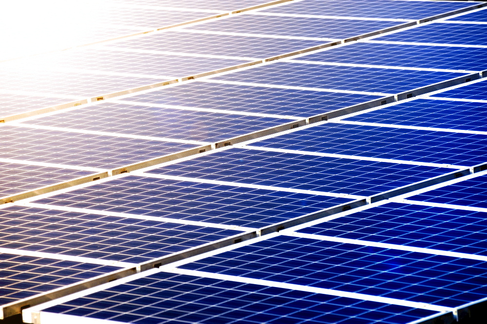 Solar panels on the roof of a house