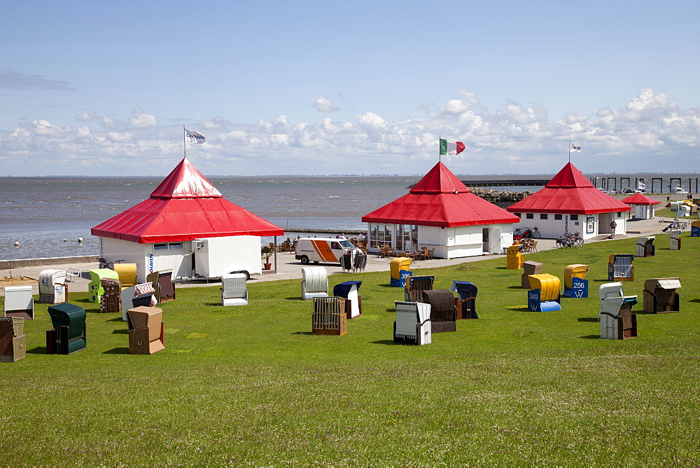 Grassy beach, Cuxhaven, Lower Saxony, North Sea, Germany, Europe, PublicGround