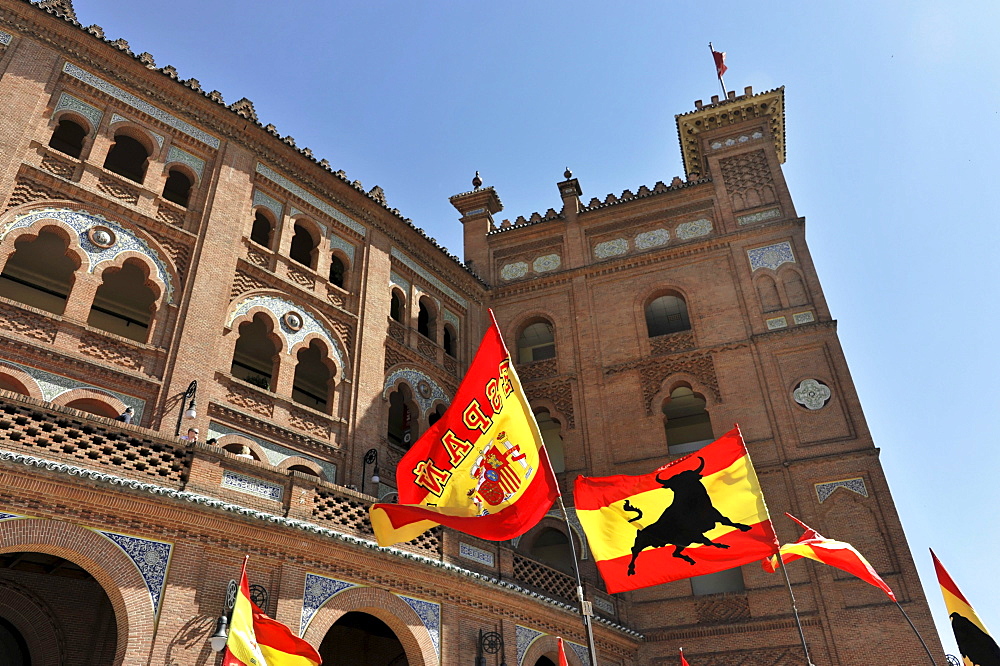 Entrance, facade, Las Ventas bullring, Plaza de Toros Las Ventas, Madrid, Spain, Europe