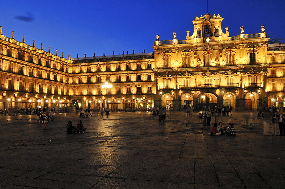 Plaza Mayor, city square, Salamanca, Unesco World Heritage Site, Castile and Leon or Castilia y Leon, Spain, Europe