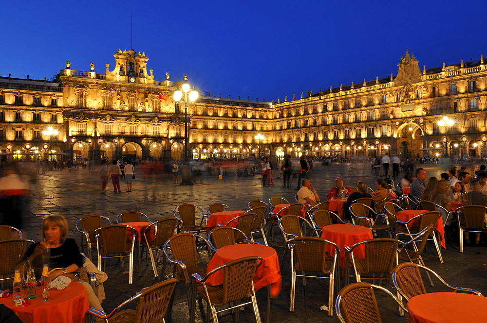 Plaza Mayor, city square, Salamanca, Unesco World Heritage Site, Castile and Leon or Castilia y Leon, Spain, Europe