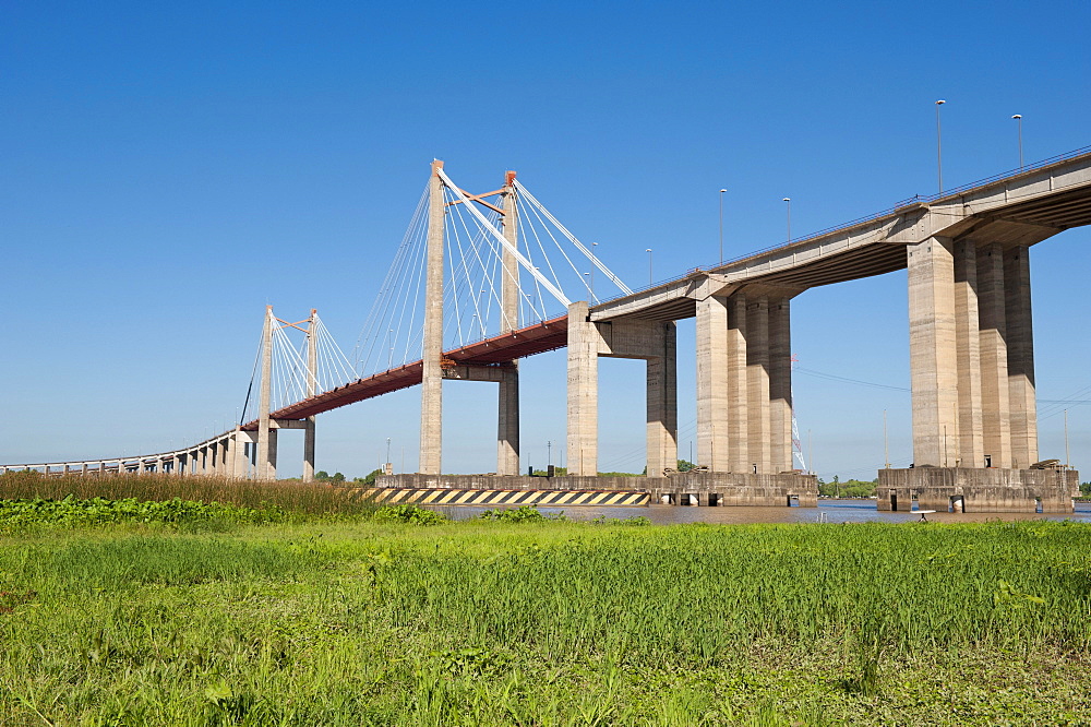 Zarate-Brazo Largo Bridge across the Parana River, Zarate Partido, Buenos-Aires province, Argentina, South America