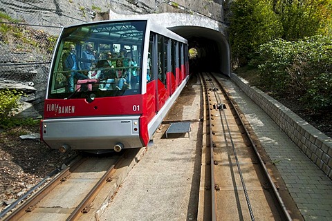 Floibanen funicular, Bergen, Hordaland, Norway, Scandinavia, Northern Europe